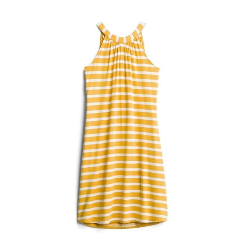 MARKET & SPRUCE Yellow Stripe Lara Knit Dress sz M